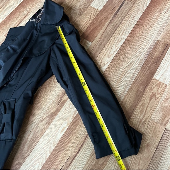 Betsey Johnson Black Trench Coat with Ruffled Hem - Picture 10 of 10